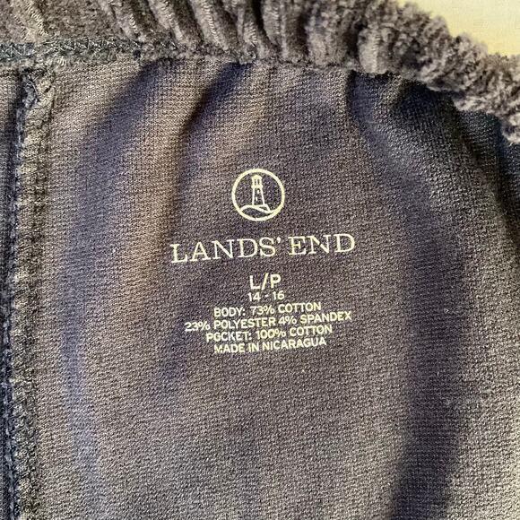 Lands' End Women Casual Velvet Pants size L/P (14/16). Purple - Picture 8 of 10